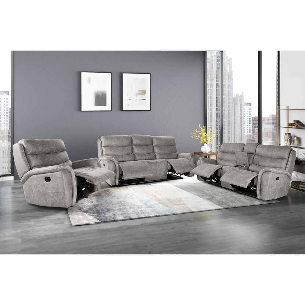New Heritage Design Kamari Manual Glider Recliner in Gray, , large