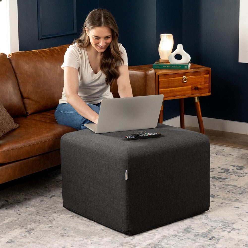 Jaxx Monroe Medium Ottoman in Ebony, , large