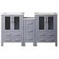 Lexora Home Volez 60" Double Bathroom Vanity in Dark Grey with 2 cm White Ceramic Top, Rectangular Sinks and Side Cabinet, , large