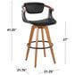 Lumisource Oracle Swivel Barstool with Black Cushion in Walnut and Black, , large