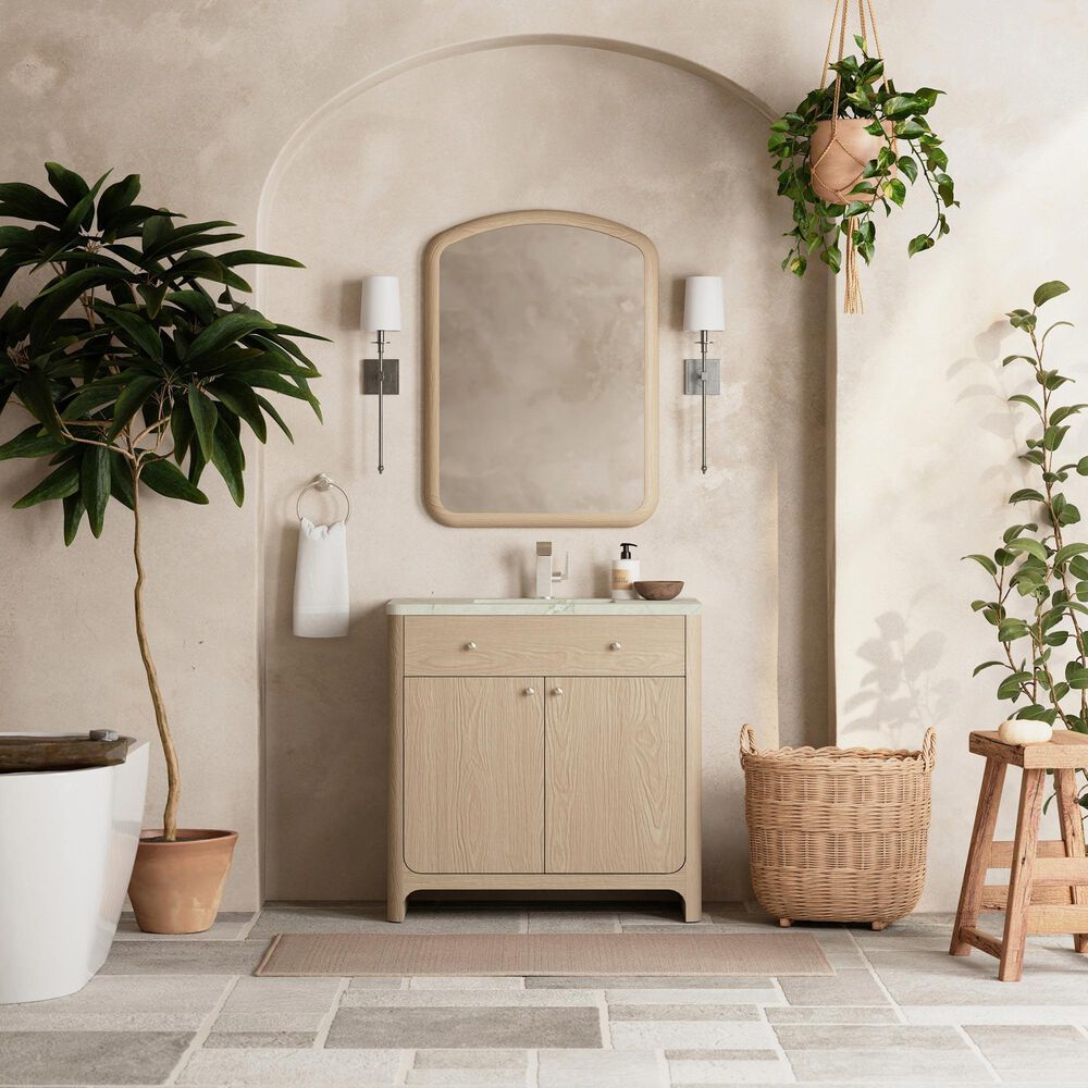 James Martin Vanities Gracyn 36&quot; Single Bathroom Vanity in Coastal Driftwood with 3 cm Victorian Silver Quartz Top and Rectangular Sink, , large