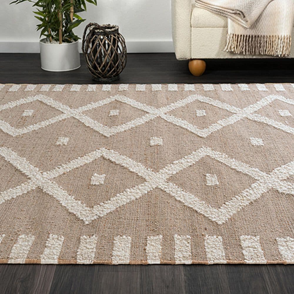 L&amp;R Resources Geoblend 9&#39; x 12&#39; Beige and Natural Area Rug, , large