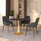 Leisuremod Bristol 40" Round Dining Table with MDF Top in Gold and Black - Table Only, , large