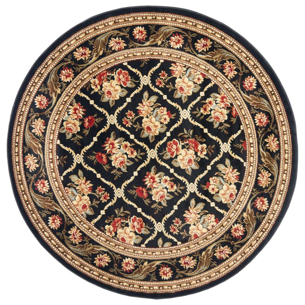 Safavieh Lyndhurst 5"3" Round Black Area Rug, , large
