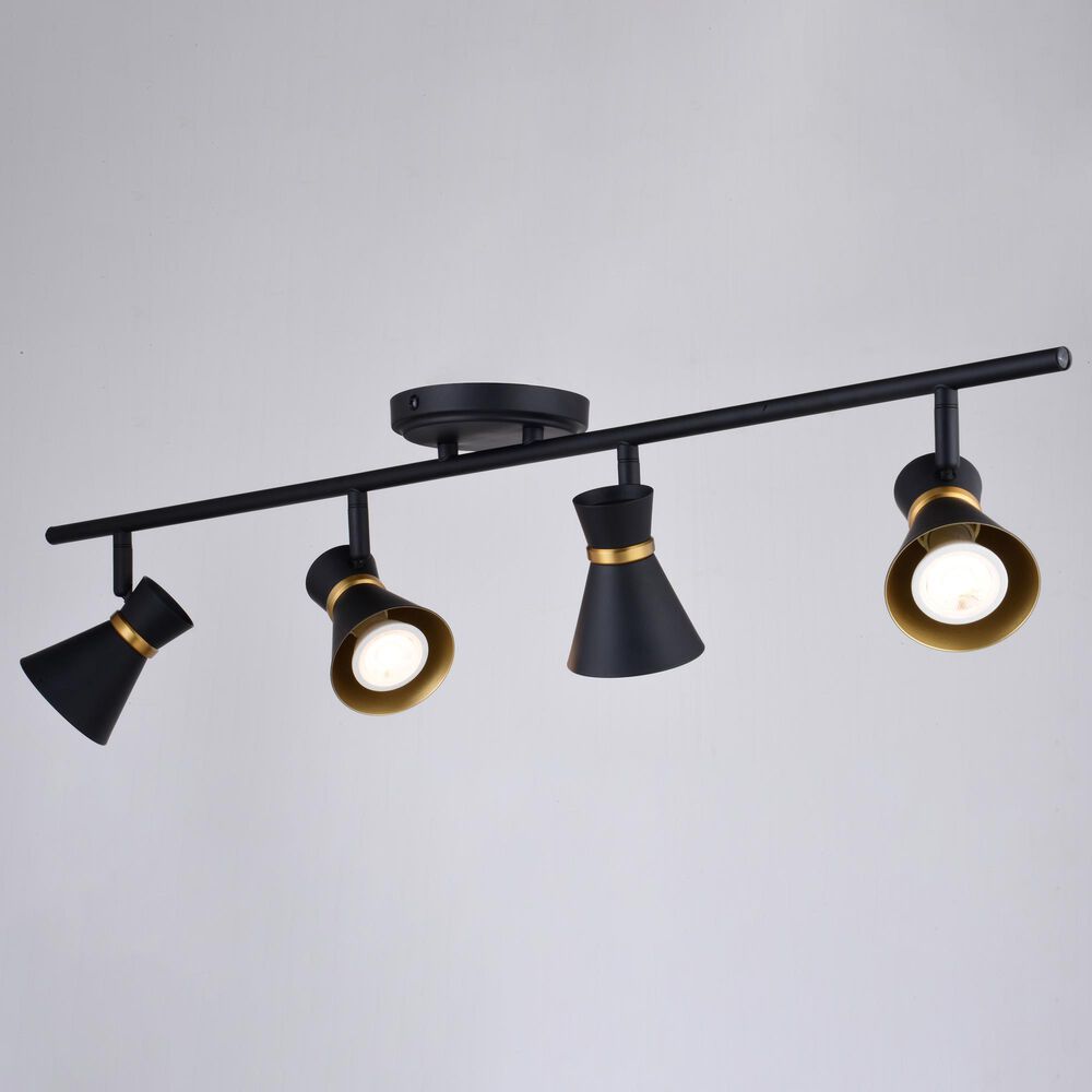 Vaxcel Alto 4-Light Ceiling Spot in Matte Black and Satin Brass, , large