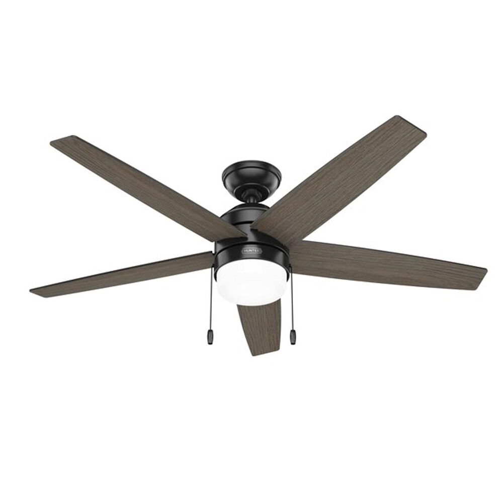 Hunter Bardot 52&quot; LED Indoor Ceiling Fan with Light in Matte Black, , large