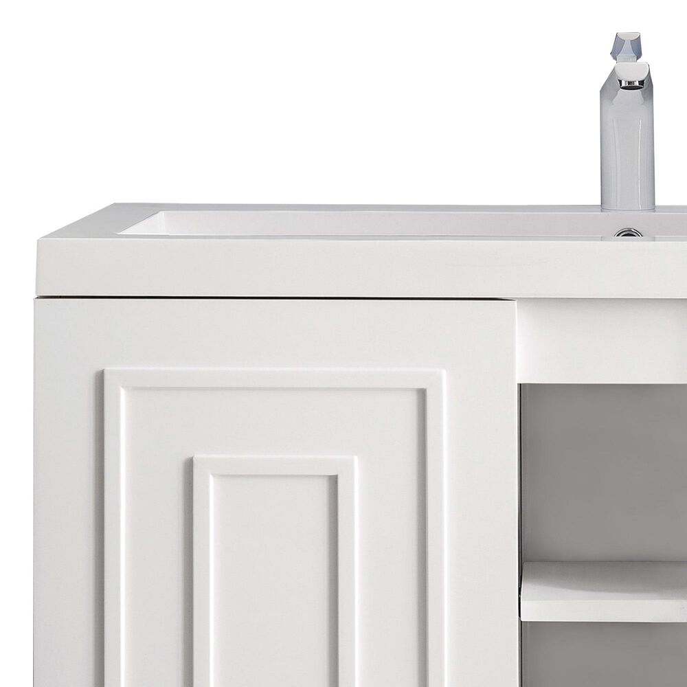 James Martin Vanities Alicante 39.5&quot; Single Bathroom Vanity in Glossy White and Brushed Nickel with 5 cm White Glossy Resin Top and Rectangular Sink, , large