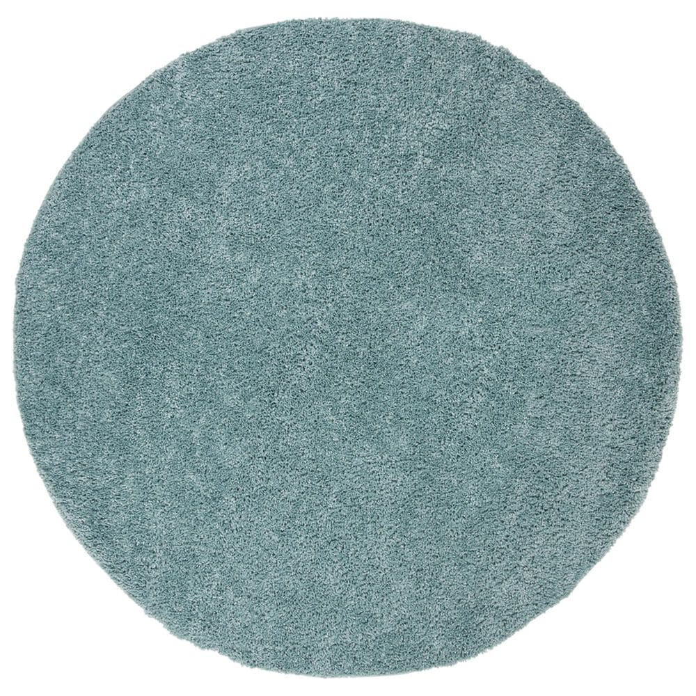 Safavieh August Shag 3" Round Aqua Area Rug, , large