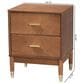 Baxton Studio Mandolin 2-Drawer Nightstand in Ash Walnut and Gold, , large