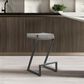 Blue River Atlantis 26" Backless Counter Stool with Matte Black Iron and Vintage Gray Faux Leather, , large