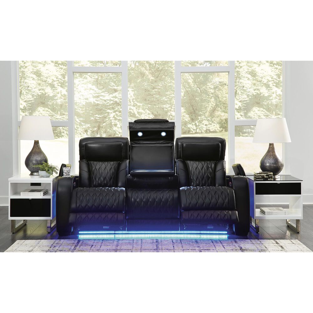 Ashley Boyington Power Reclining Sofa in Black, , large