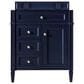 James Martin Vanities Brittany 30" Single Bathroom Vanity in Victory Blue with 3 cm Victorian Silver Quartz Top and Rectangular Sink, , large