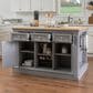 Linon Home Decor Posie Kitchen Island with 2 Stools in Grey, Natural and Black, , large