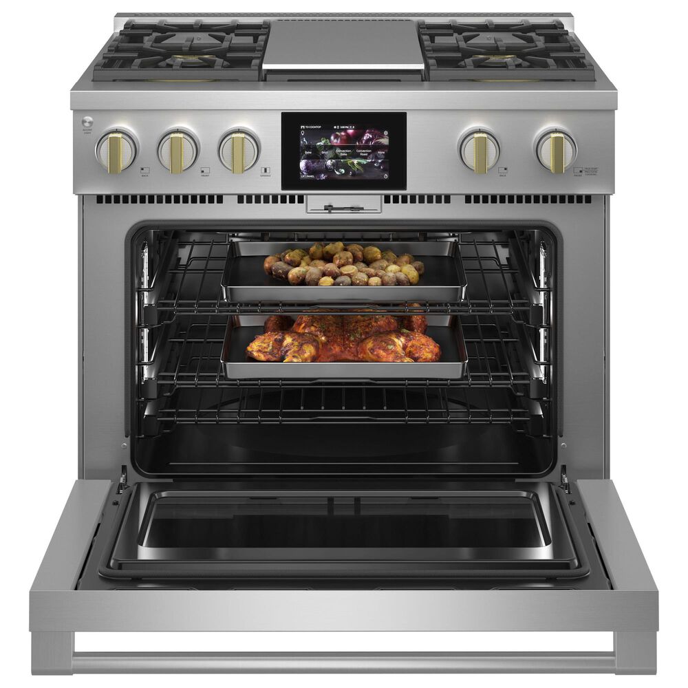 Monogram 36&quot; Dual-Fuel Professional Range with 4 Burners and Griddle in Stainless Steel, , large