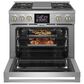 Monogram 36" Dual-Fuel Professional Range with 4 Burners and Griddle in Stainless Steel, , large