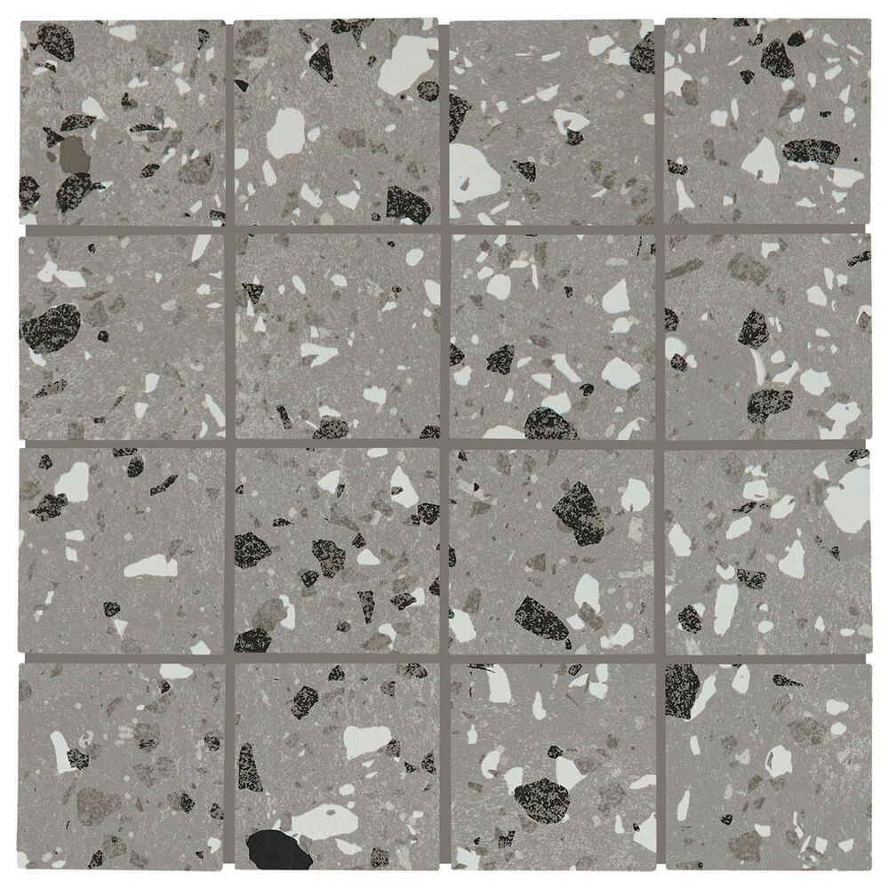 Dal-Tile Poke Smoke Flecks 3" x 3" Straight Joint on 12" x 12" Porcelain Mosaic Sheet, , large