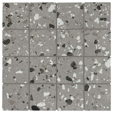 Dal-Tile Poke Smoke Flecks 3" x 3" Straight Joint on 12" x 12" Porcelain Mosaic Sheet, , large