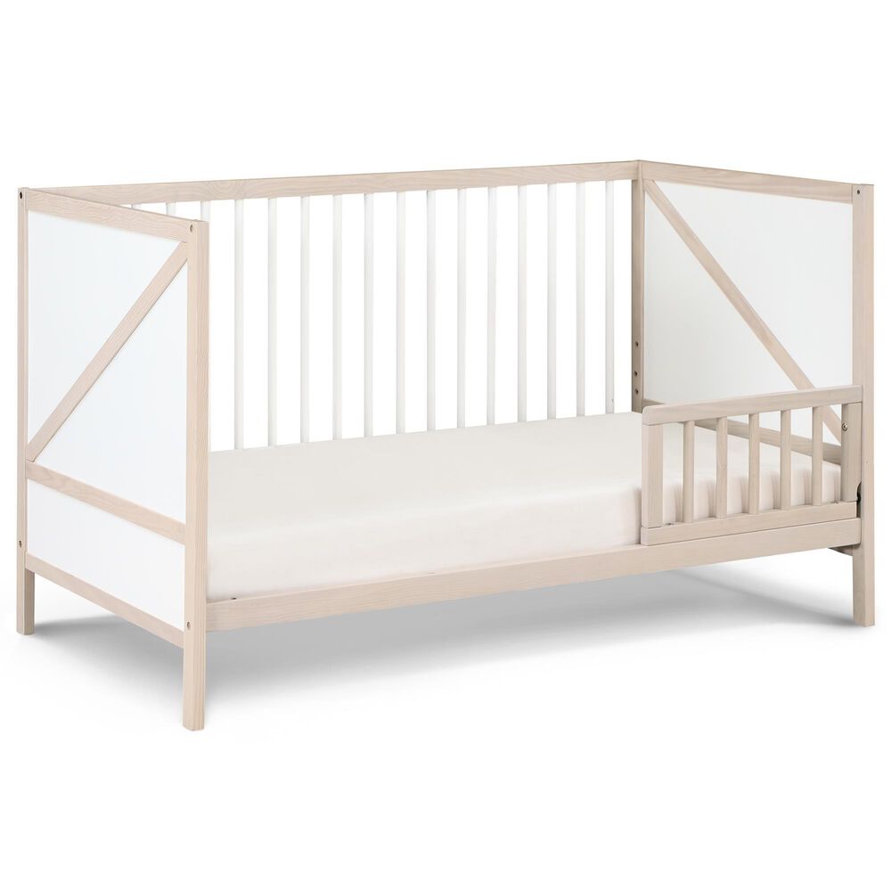 Hearth and Haven Pixie Zen 3-In-1 Convertible Crib in Washed Natural and White, , large