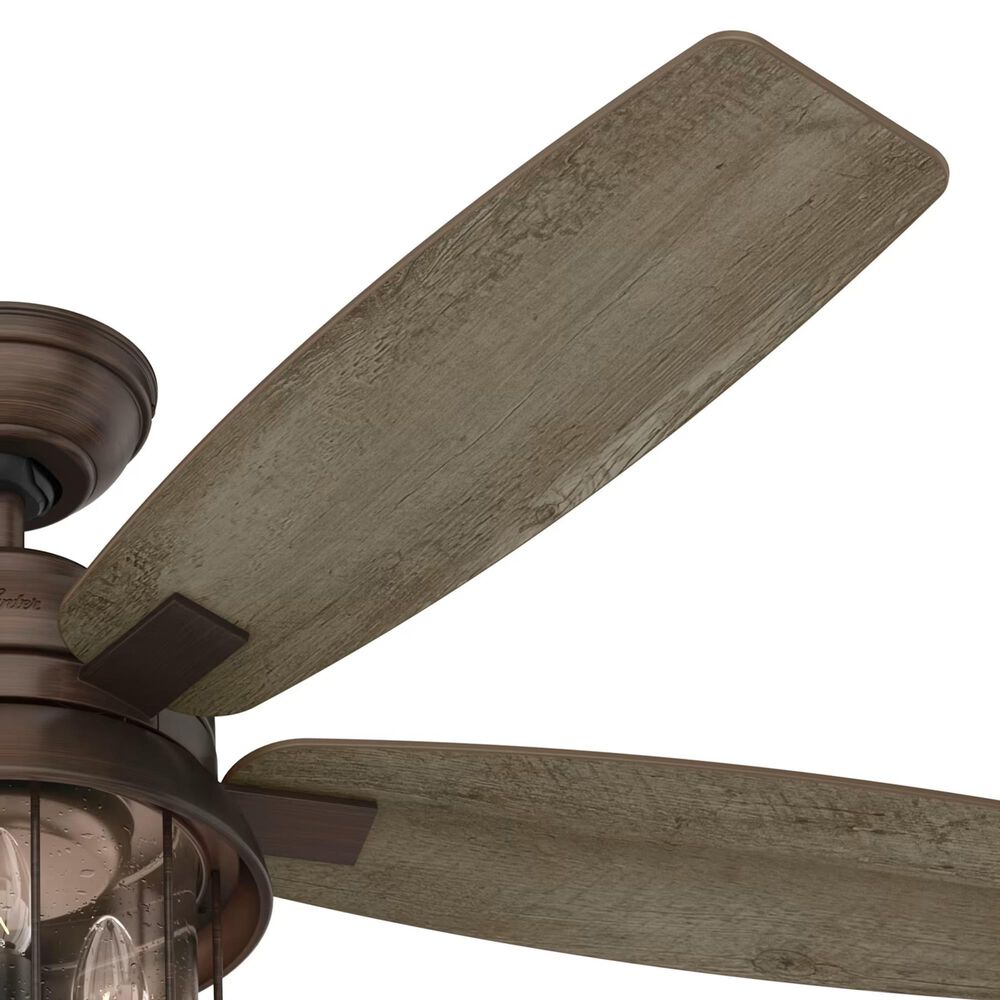 Hunter Coral Bay 52&quot; Outdoor Ceiling Fan with Lights in Weathered Copper, , large