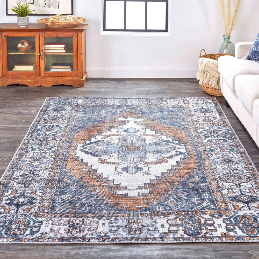 Feizy Percy 4&#39; x 6&#39; Blue Area Rug, , large