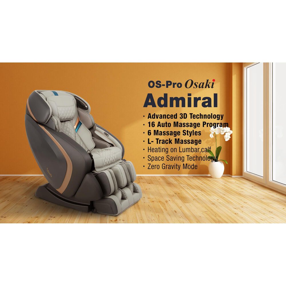 Osaki 3D Pro Admiral Massage Chair in Grey, , large