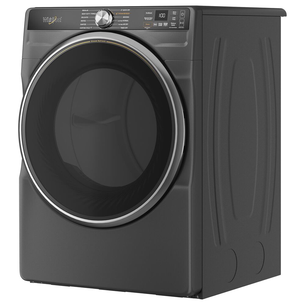 Whirlpool 7.4 Cu. Ft. Smart Front Load Gas Dryer with Steam Capabilities in Volcano Black, , large