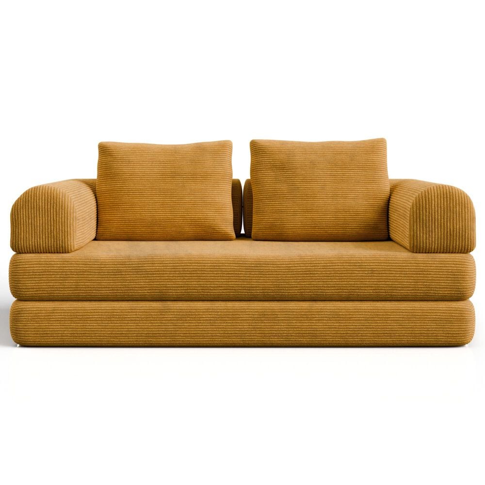 Furniture of America Ellis Stationary Modular Customizable Space-Saving Sofa in Yellow, , large