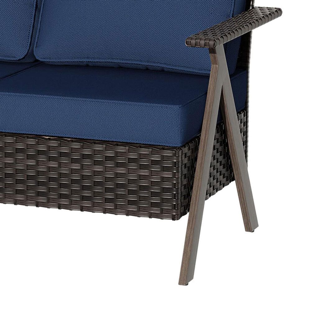 Sunwell Garden 3-Piece Patio Chat Set in Navy, , large