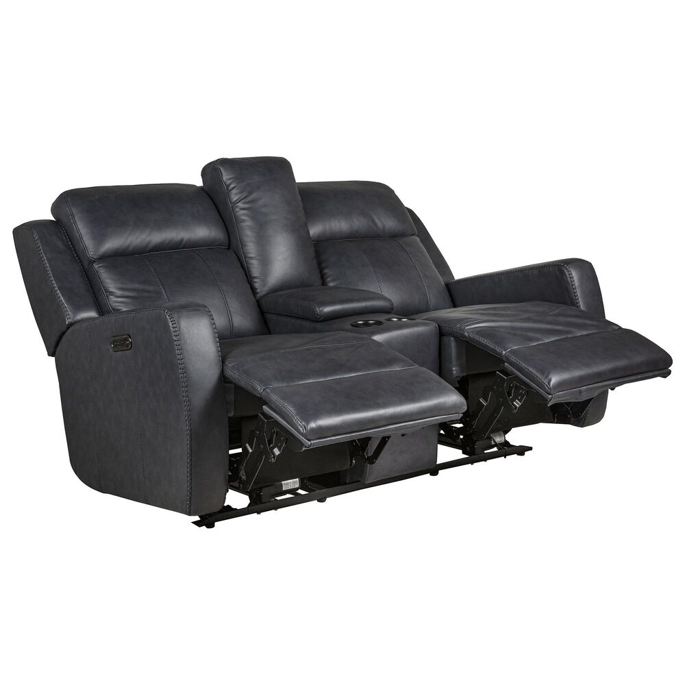 Bassett Norwood Power Reclining Loveseat in Slate, , large