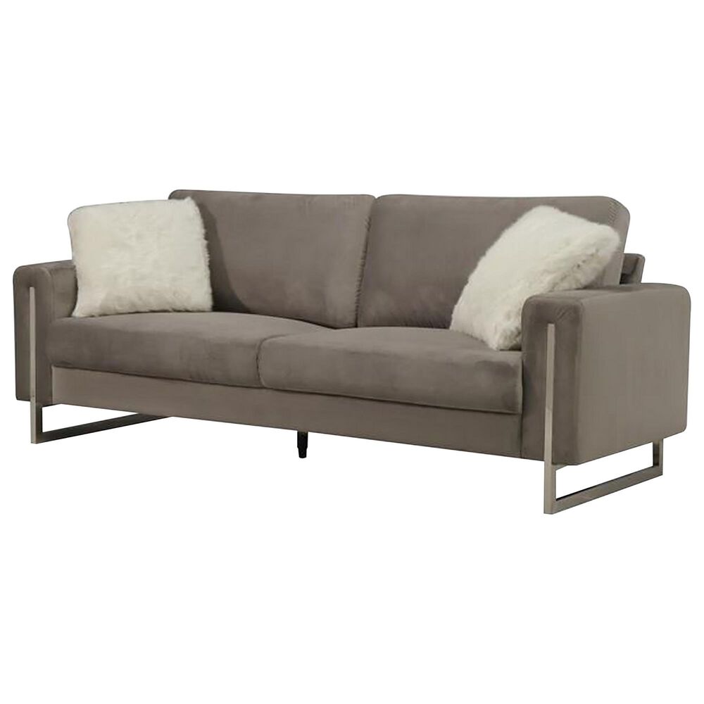 Global Furniture USA Stationary Sofa in Silver Velvet, , large