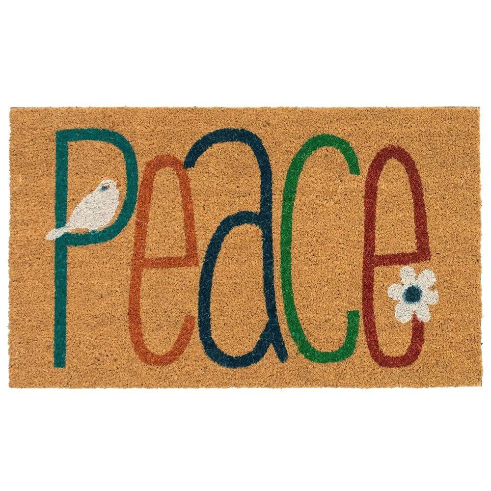 Trans-Ocean Import Natura Peace 2" x 3" Natural Indoor/Outdoor Door Mat, , large