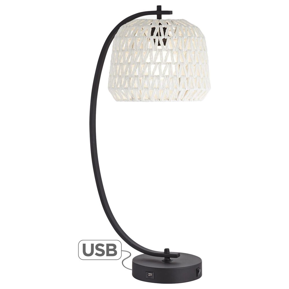 Pacific Coast Lighting Willow Table Lamp with USB in Matte Black, , large