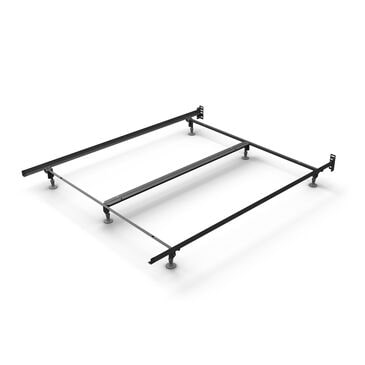 Glideaway King Premium Bed Frame with Double Rail Center Support in Black, , large
