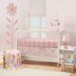 Lambs and Ivy Daisy Dreams Hand-Painted Floral Lamp with Shade and LED Bulb in Pink and White, , large