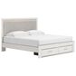 Ashley Zuraleus 5-Piece King Upholstered Storage Bedroom Set in Matte White, , large