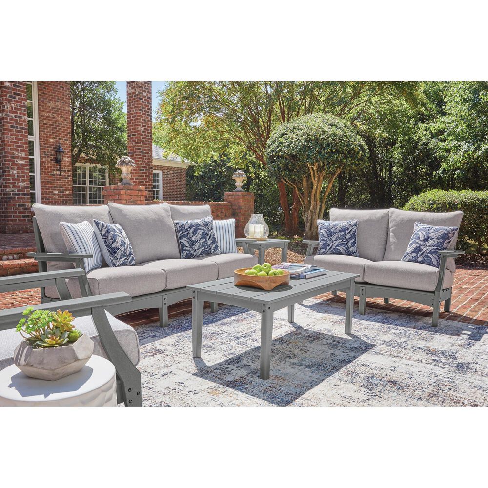 Ashley Cove Beach Outdoor Sofa with Cushion in Gray, , large
