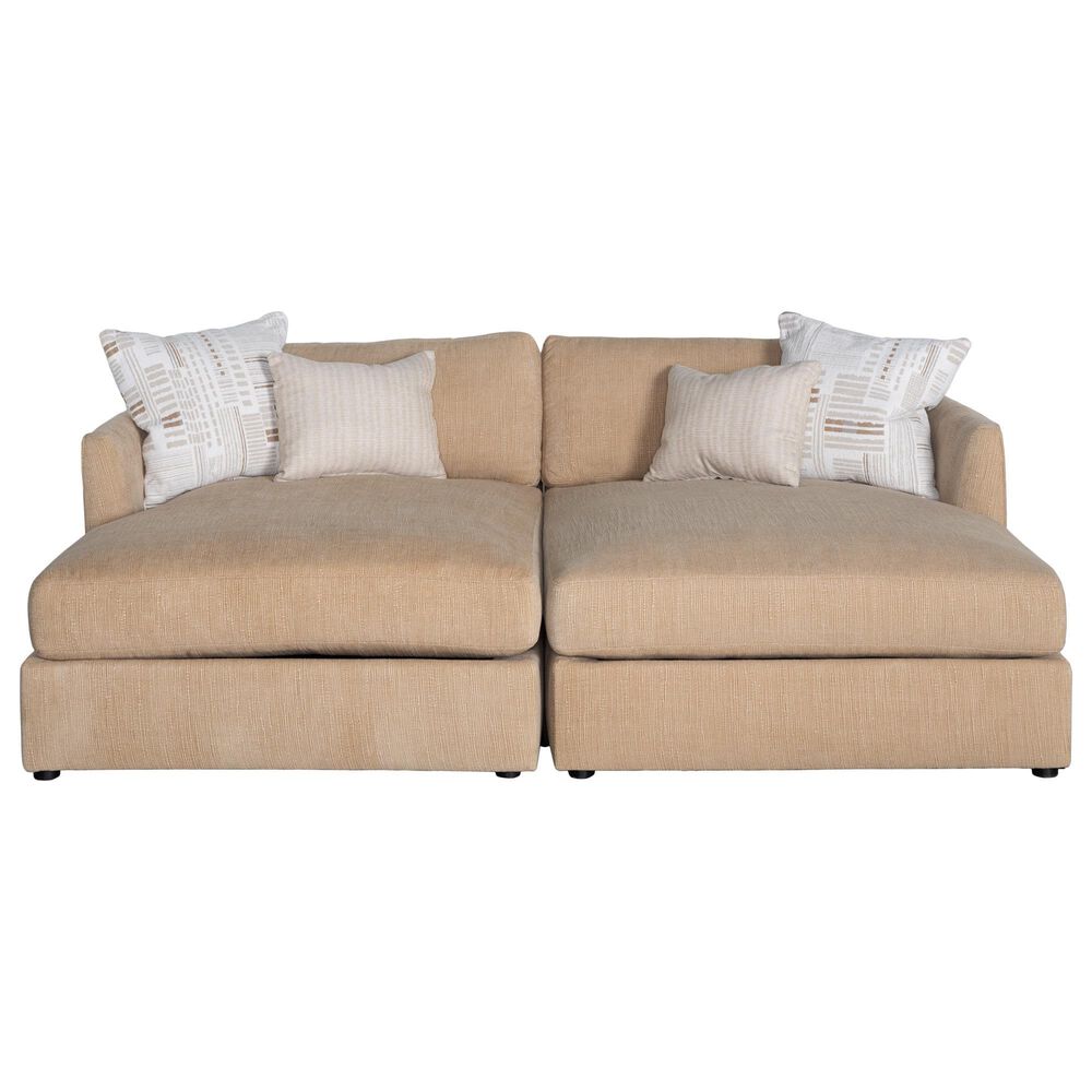 JONATHAN LOUIS Leon 2-Piece Cuddler Stationary Sectional in Mesero Latte, , large