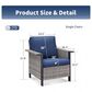 Sunwell Garden Patio Stationary Chair with Brown Frame and Square Armrests in Navy (Set of 2), , large