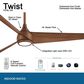 Minka-Aire Twist 52" Ceiling Fan with LED Light in Distressed Koa, , large