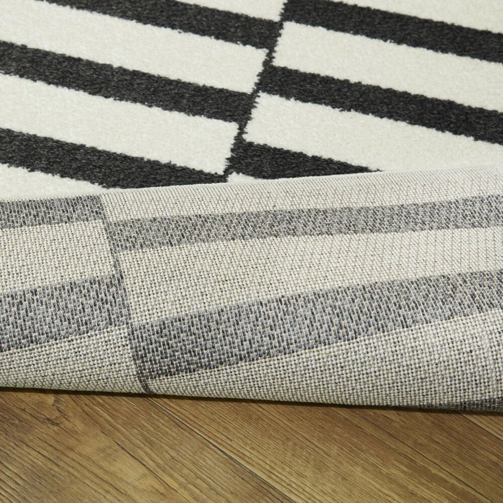 Balta Rugs Dewey Ultra Light Striped 5&#39;3&quot; x 7&#39; Charcoal Area Rug, , large