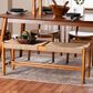 Baxton Studio Saura Bench in Natural and Oak Brown, , large