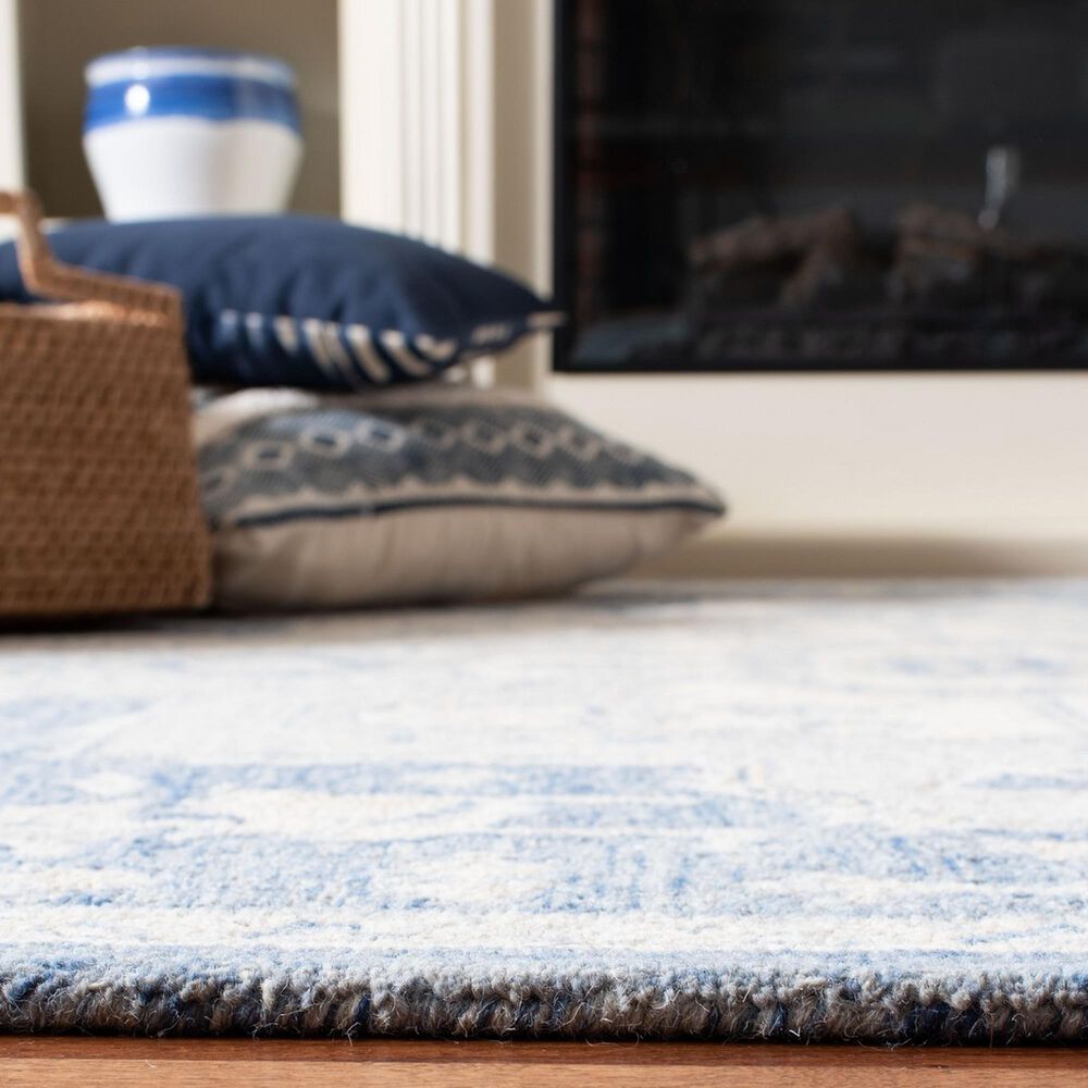 Safavieh Micro-Loop MLP503M 9&#39; x 12&#39; Blue and Ivory Area Rug, , large