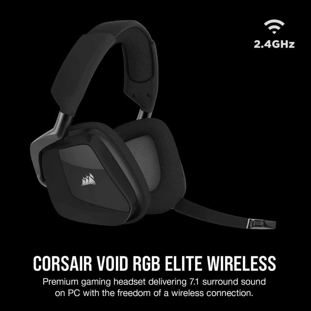Dhr Glad onze Corsair Void RGB Elite Wireless Premium Gaming Headset with 7.1 Surround  Sound in Carbon | NFM