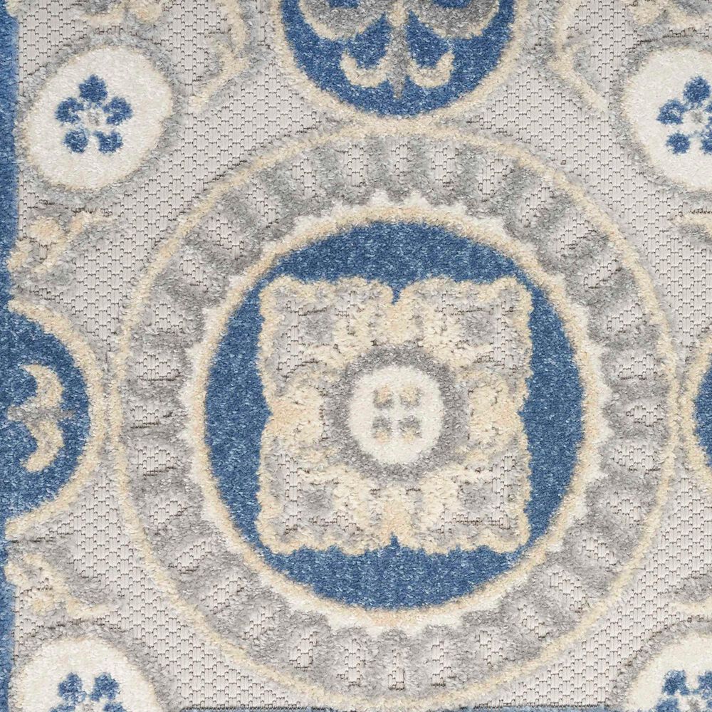 Nourison Aloha ALH30 5&#39;3&quot; x 7&#39;5&quot; Blue and Grey Indoor/Outdoor Area Rug, , large