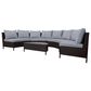 HOMLUX 5 Pieces All-Weather Brown PE Rattan Wicker Sofa Set in Grey, , large