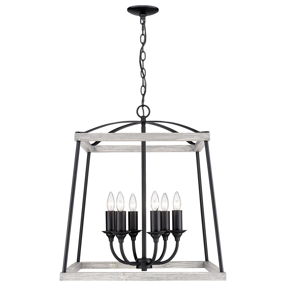 Golden Lighting Teagan 6-Light Pendant in Natural Black and Gray Harbor, , large