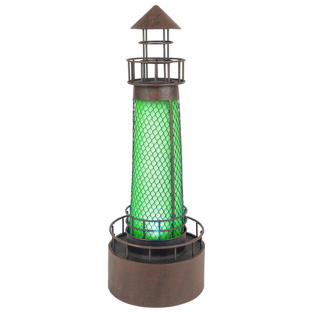 The Gerson Company 21" Solar Lighthouse in Green, , large