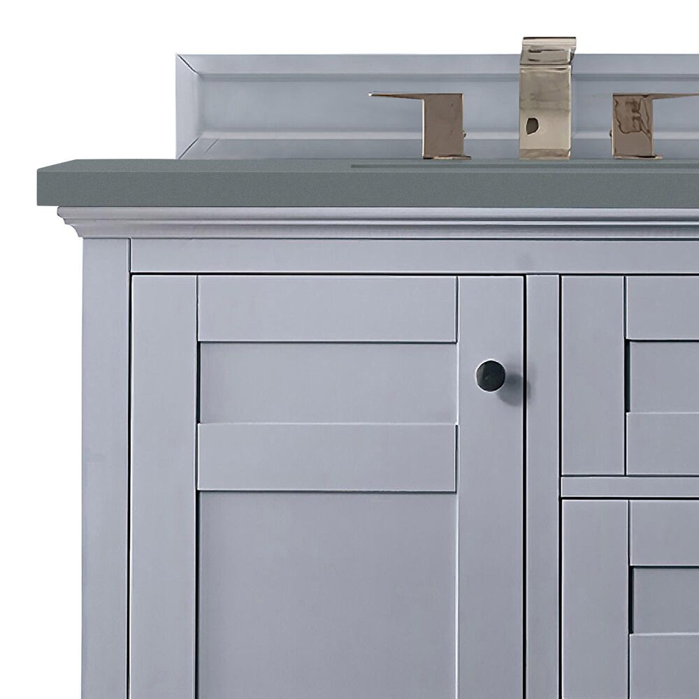 James Martin Palisades 36" Single Bathroom Vanity in Silver Gray with 3