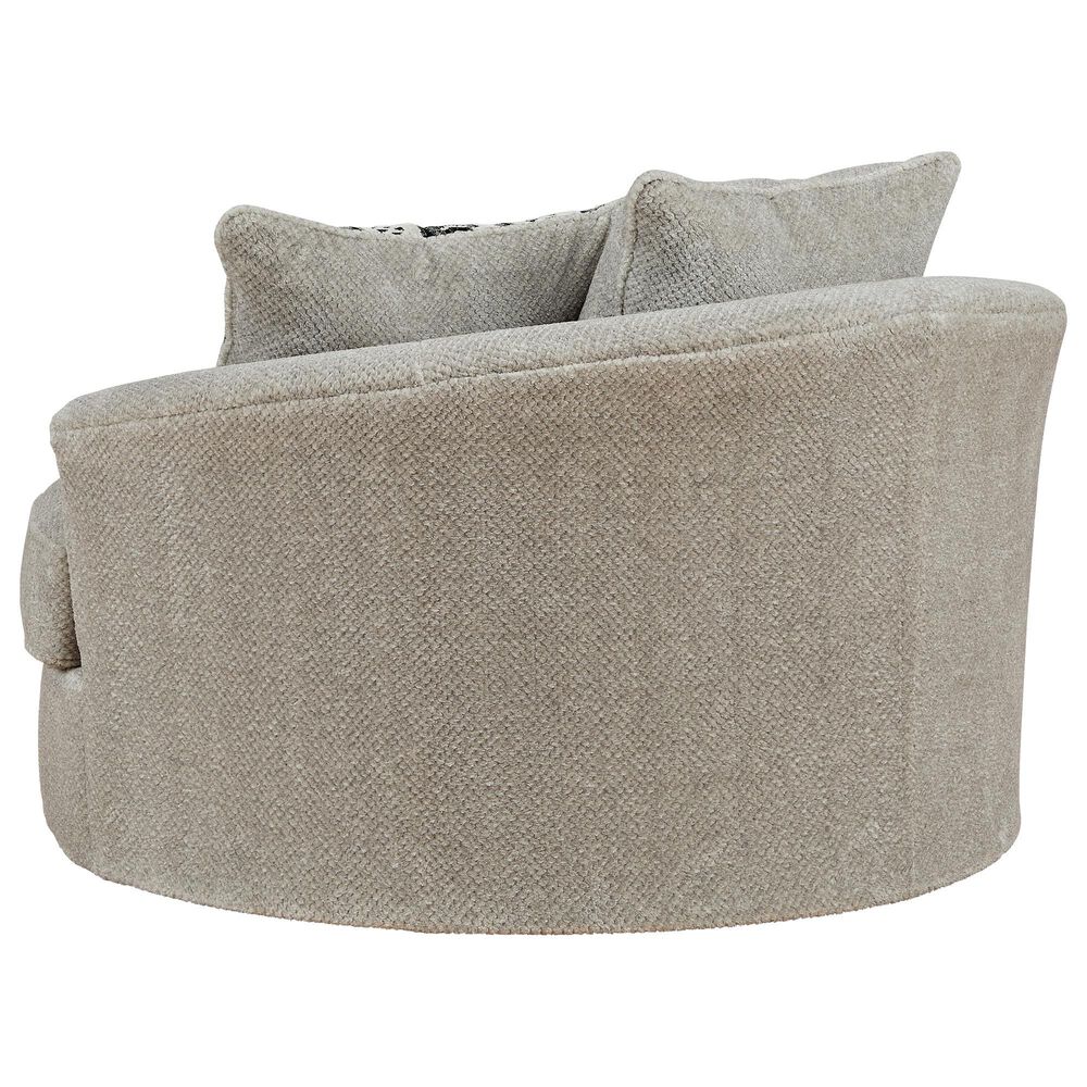 Ashley Calnita Oversized Swivel Accent Chair with Ottoman in Sisal, , large