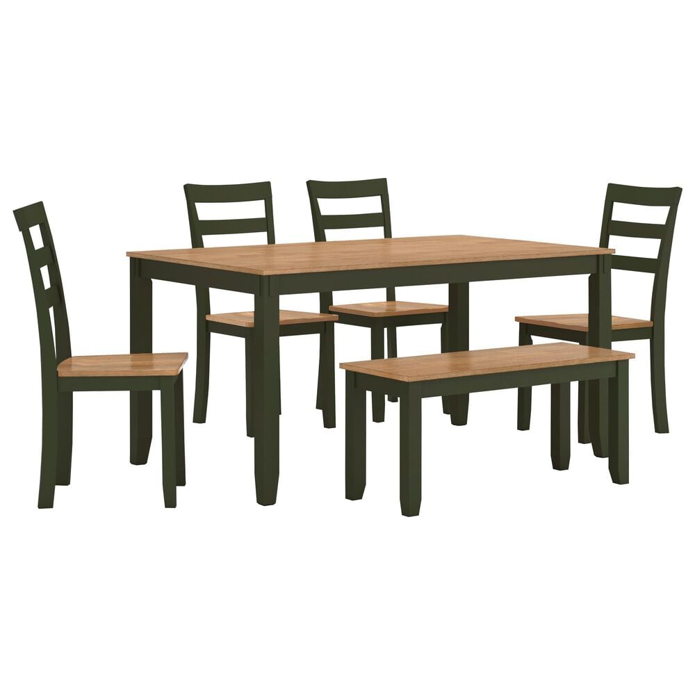 Ashley Gesthaven 6-Piece Rectangular Dining Set in Light Natural and Green, , large